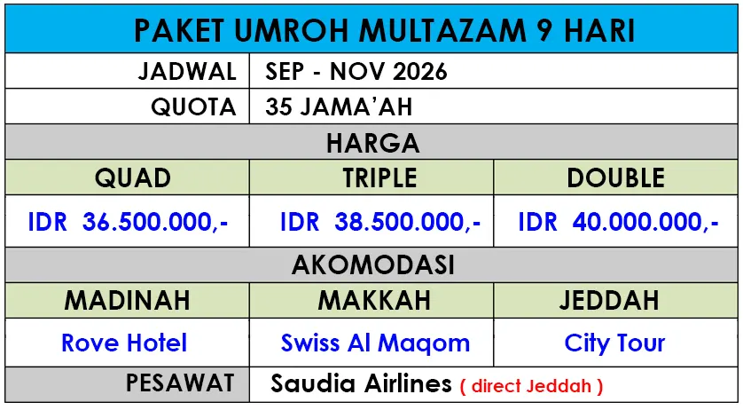 paket umroh 9 hari