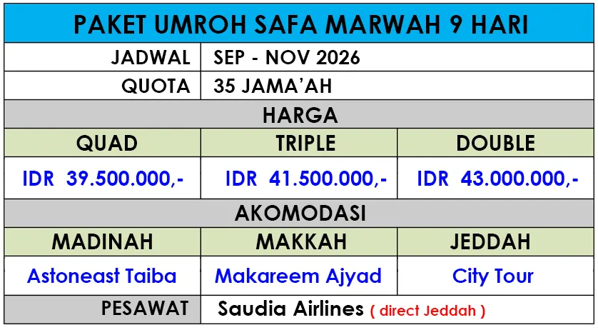 paket umroh 9 hari