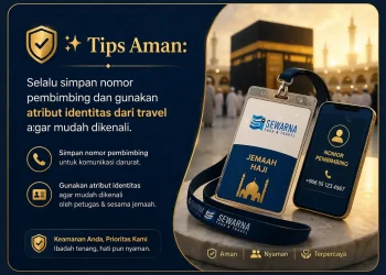 jemaah haji di makkah bersama rombongan